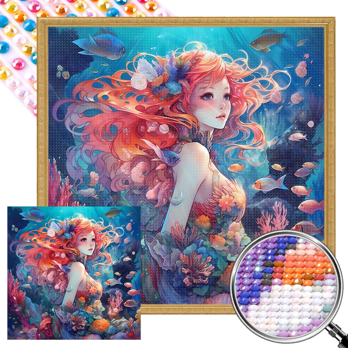 Underwater Beauty - Partial AB Round Drill Diamond Painting 40*40CM