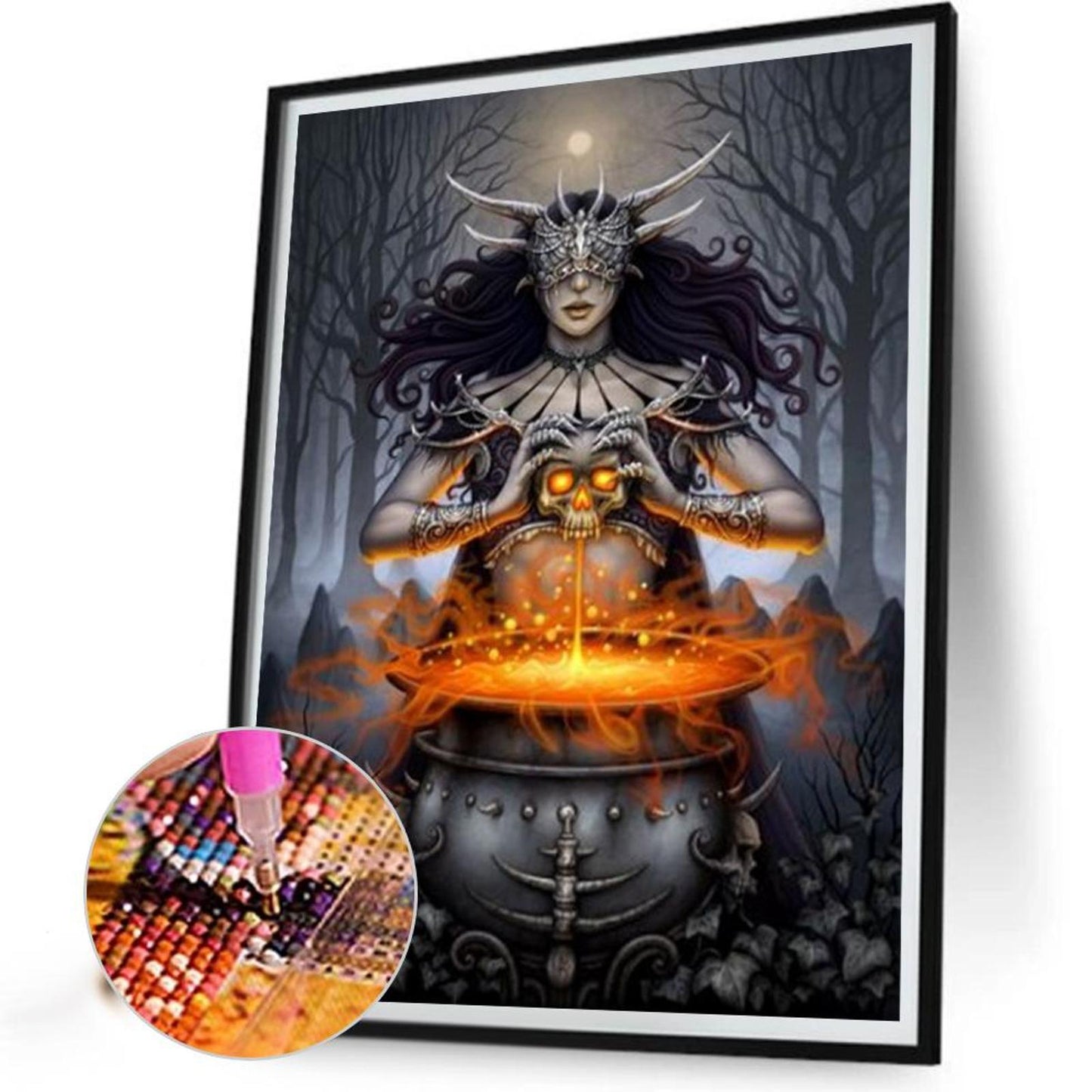 Dark Witch - Partial AB Round Drill Diamond Painting 40*50CM