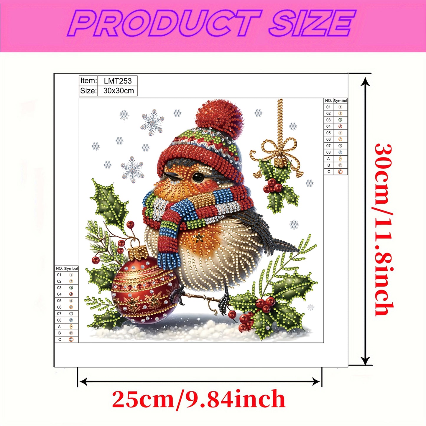 Christmas Bird - Special Shaped Drill Diamond Painting 30*30CM