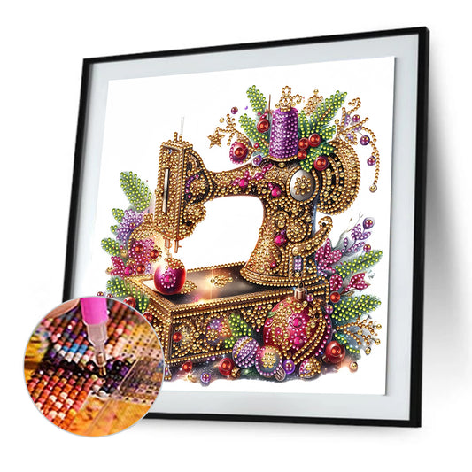 Christmas Sewing Machine - Special Shaped Drill Diamond Painting 30*30CM