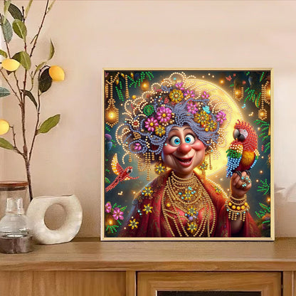 Cute Old Lady - Special Shaped Drill Diamond Painting 30*30CM