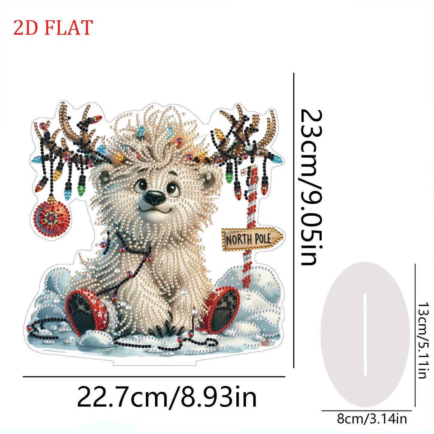 DIY Diamond Painting Double Sided Ornaments Kit for All Ages (Antler Bear)