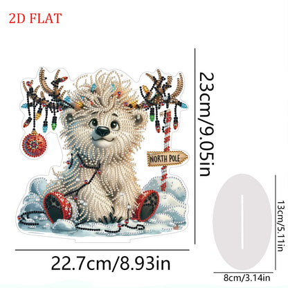 DIY Diamond Painting Double Sided Ornaments Kit for All Ages (Antler Bear)