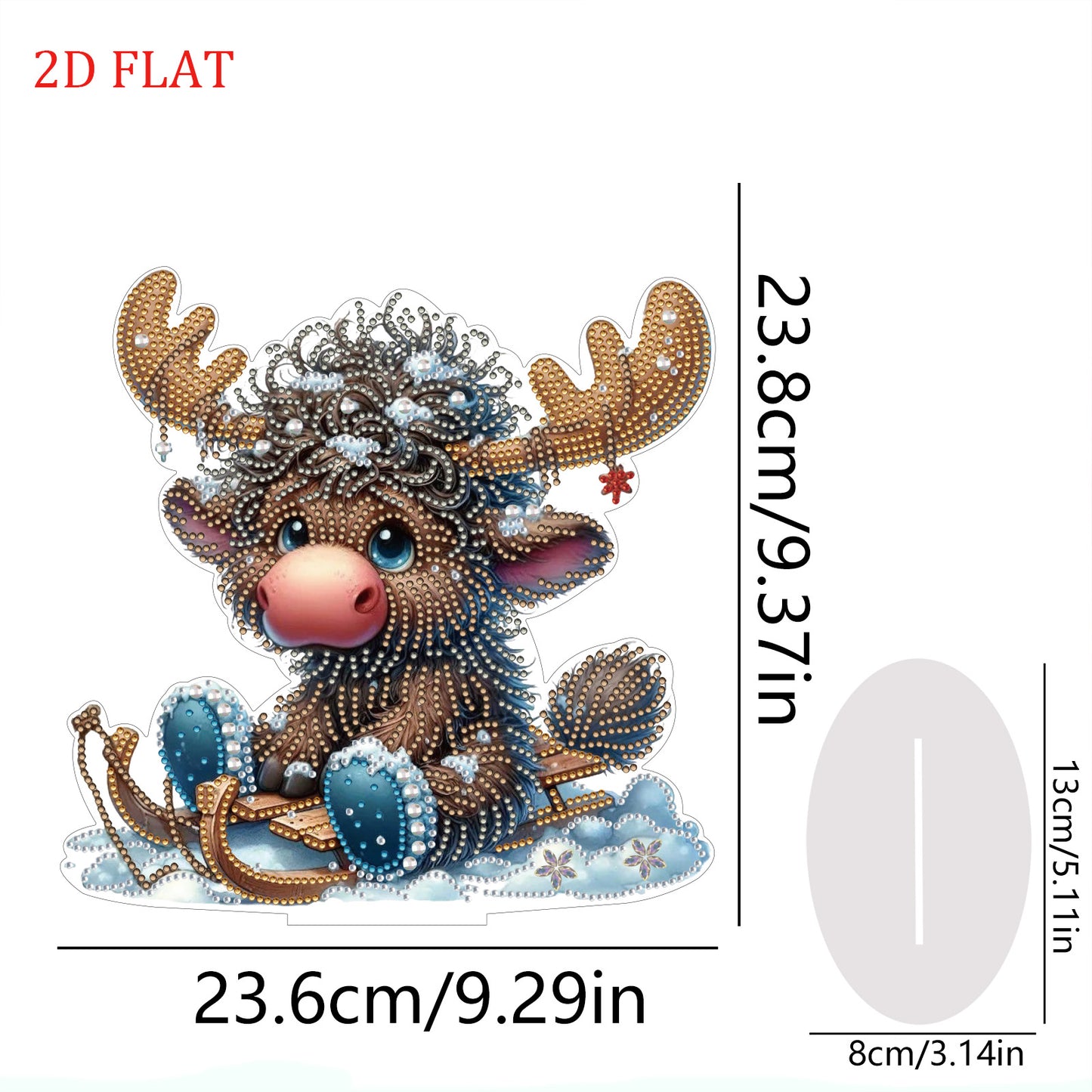 DIY Diamond Painting Double Sided Ornaments Kit for All Ages (Deer Horn Calf)