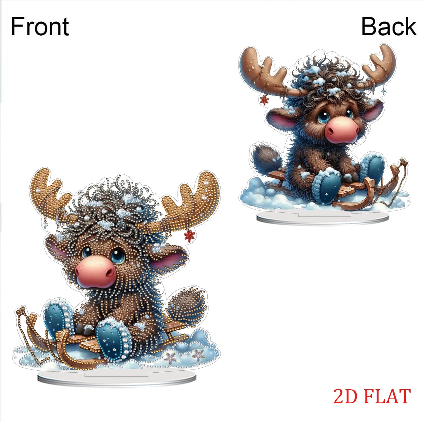 DIY Diamond Painting Double Sided Ornaments Kit for All Ages (Deer Horn Calf)