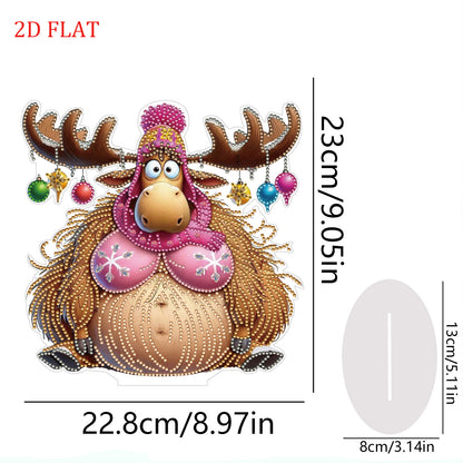 DIY Diamond Painting Double Sided Ornaments Kit for All Ages (Deer Horn Calf )
