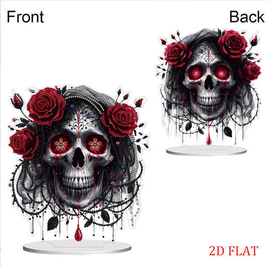DIY Diamond Painting Double Sided Ornaments Kit for All Ages (Dark Skull)