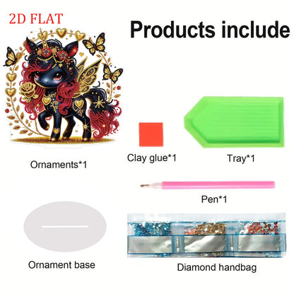 DIY Diamond Painting Double Sided Ornaments Kit for All Ages (Unicorn)