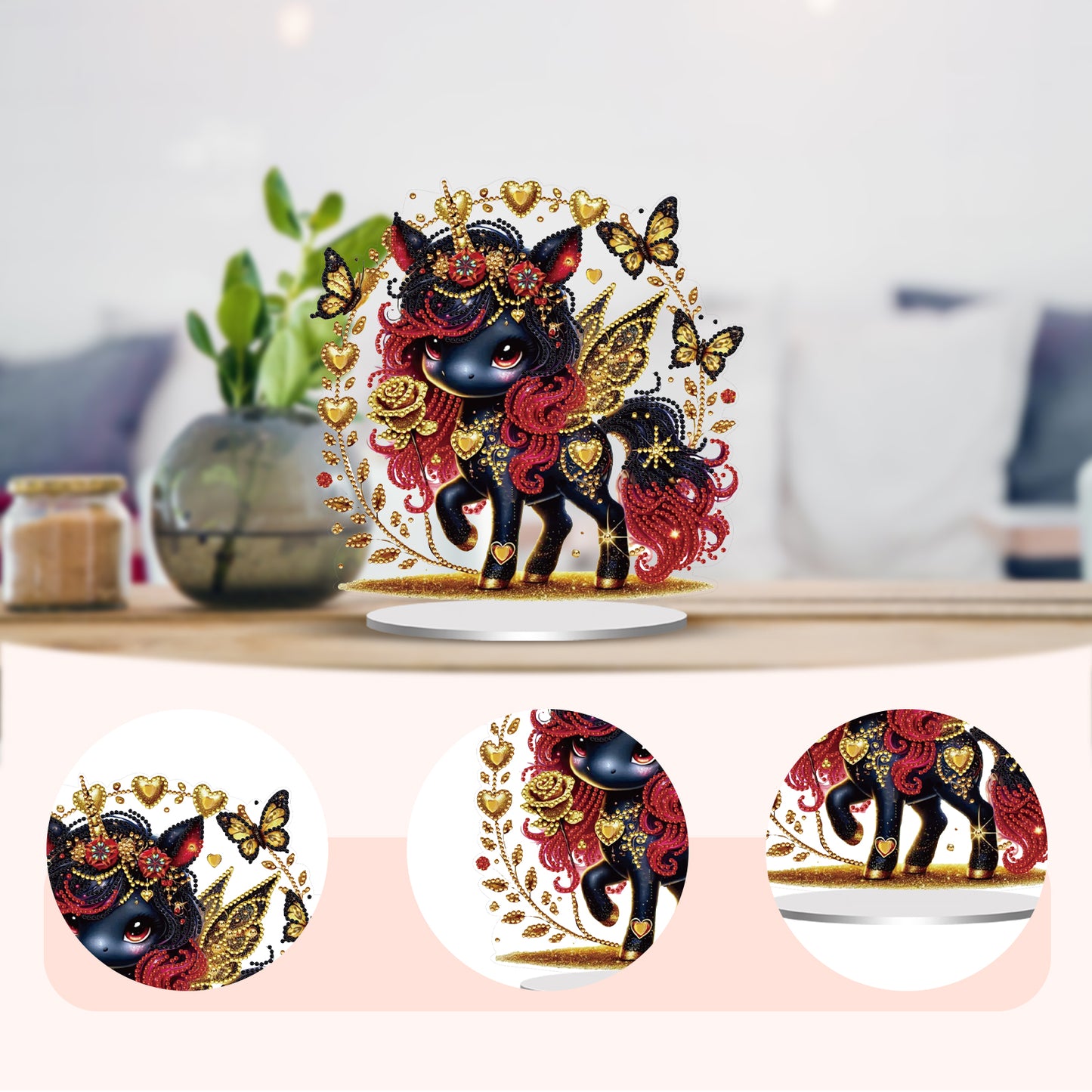 DIY Diamond Painting Double Sided Ornaments Kit for All Ages (Unicorn)