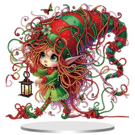 DIY Diamond Painting Double Sided Ornaments Kit for All Ages (Gnome Girl)