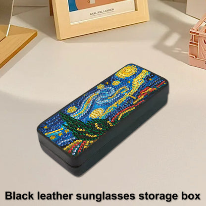 PU Handmade Sunglasses Storage Box Art Crafts for Glasses Storage (Starry Night)