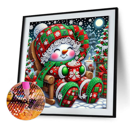 Snowman In The Snow - Special Shaped Drill Diamond Painting 30*30CM