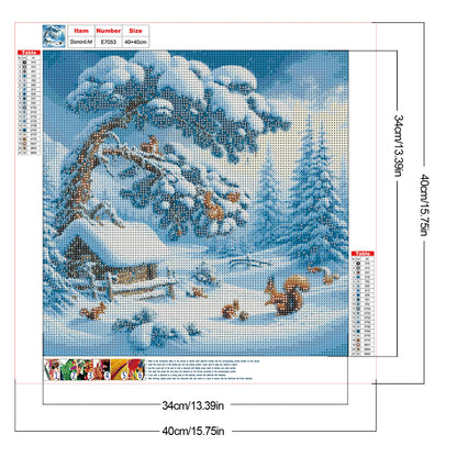 Snow Scene - Full Round Drill Diamond Painting 40*40CM