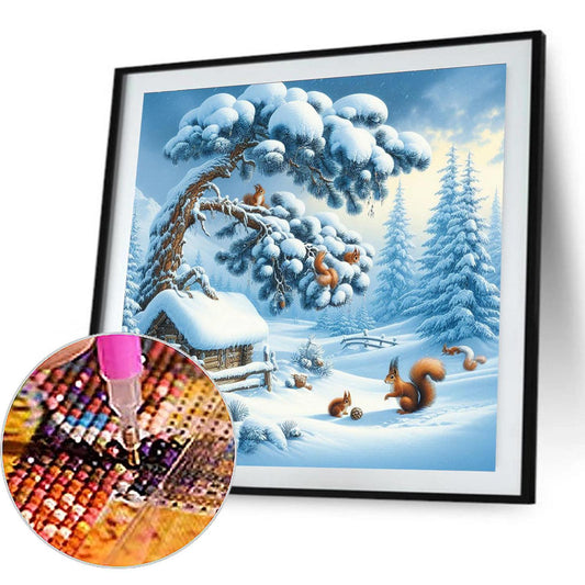 Snow Scene - Full Round Drill Diamond Painting 40*40CM