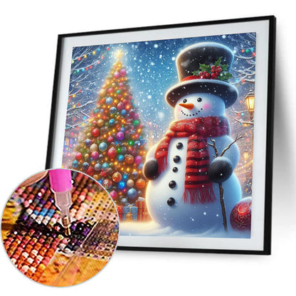 Snowman Christmas Tree - Full Round Drill Diamond Painting 40*40CM