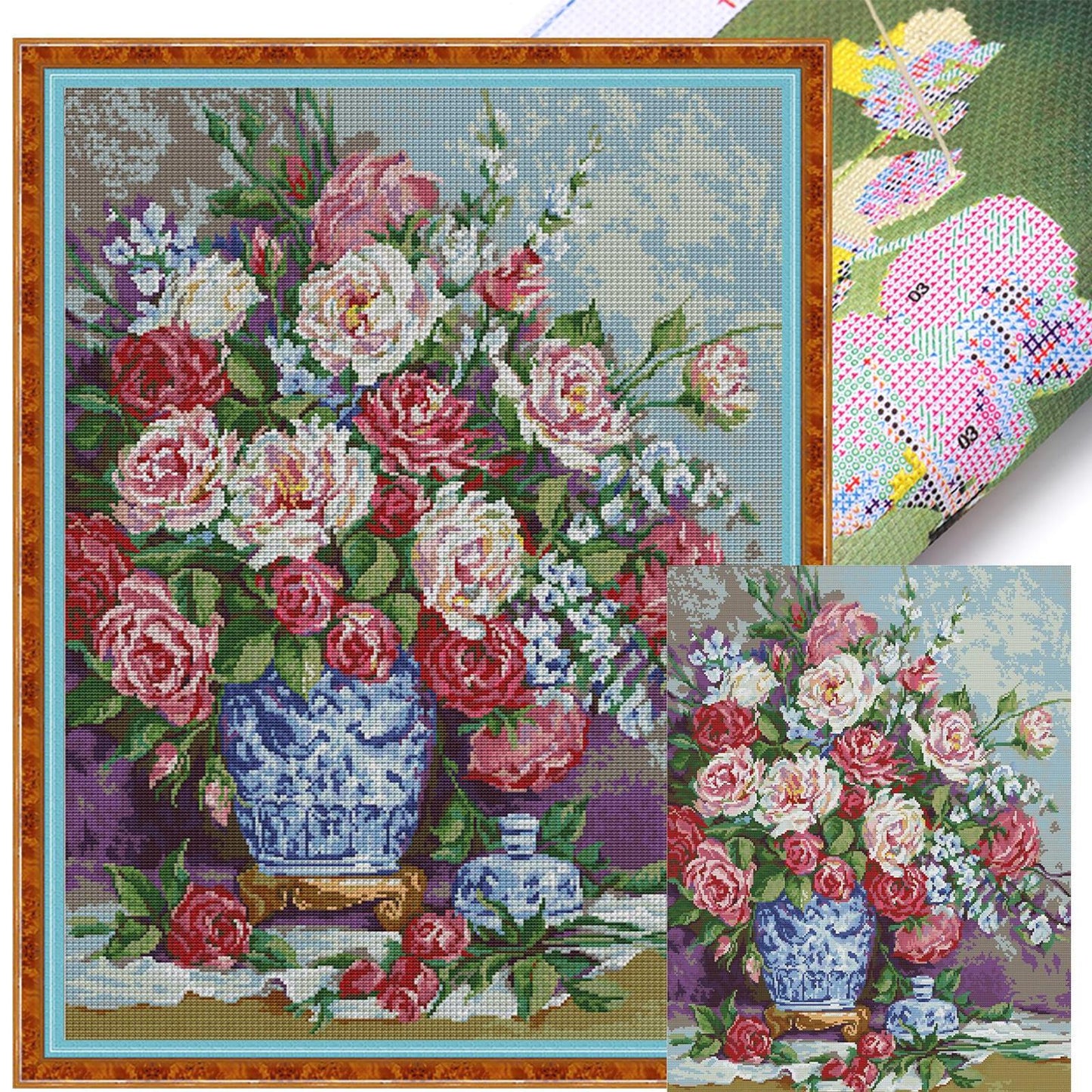 Her Majesty'S Roses - 14CT Stamped Cross Stitch 50*64CM(Joy Sunday)