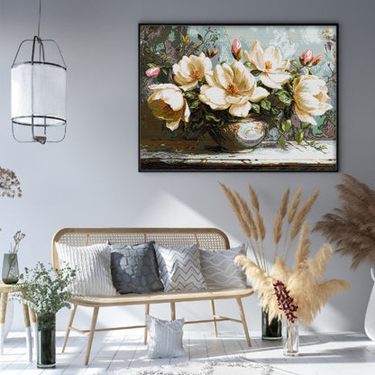 Mysterious Magnolia - 14CT Stamped Cross Stitch 56*44CM(Joy Sunday)