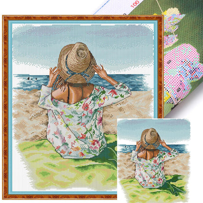 Seaside - 14CT Stamped Cross Stitch 36*40CM(Joy Sunday)