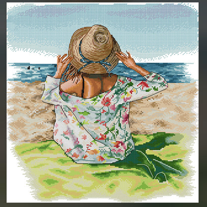 Seaside - 14CT Stamped Cross Stitch 36*40CM(Joy Sunday)