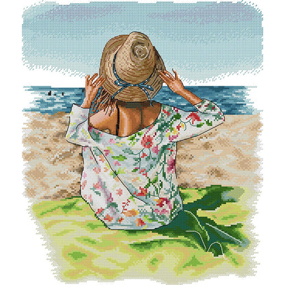 Seaside - 14CT Stamped Cross Stitch 36*40CM(Joy Sunday)