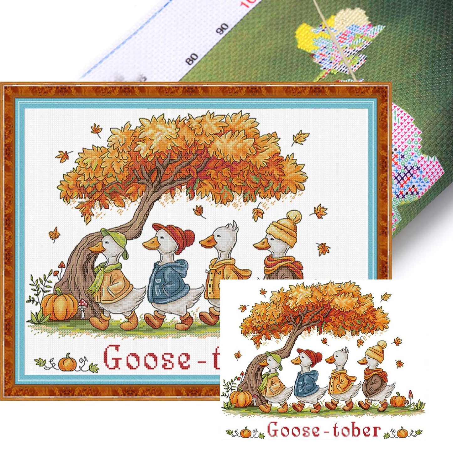 Autumn Geese - 14CT Stamped Cross Stitch 46*37CM(Joy Sunday)
