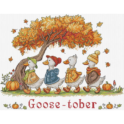 Autumn Geese - 14CT Stamped Cross Stitch 46*37CM(Joy Sunday)