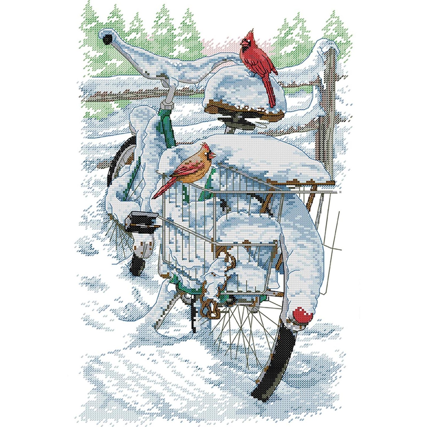 Thunderbird On A Bicycle - 14CT Stamped Cross Stitch 31*47CM(Joy Sunday)