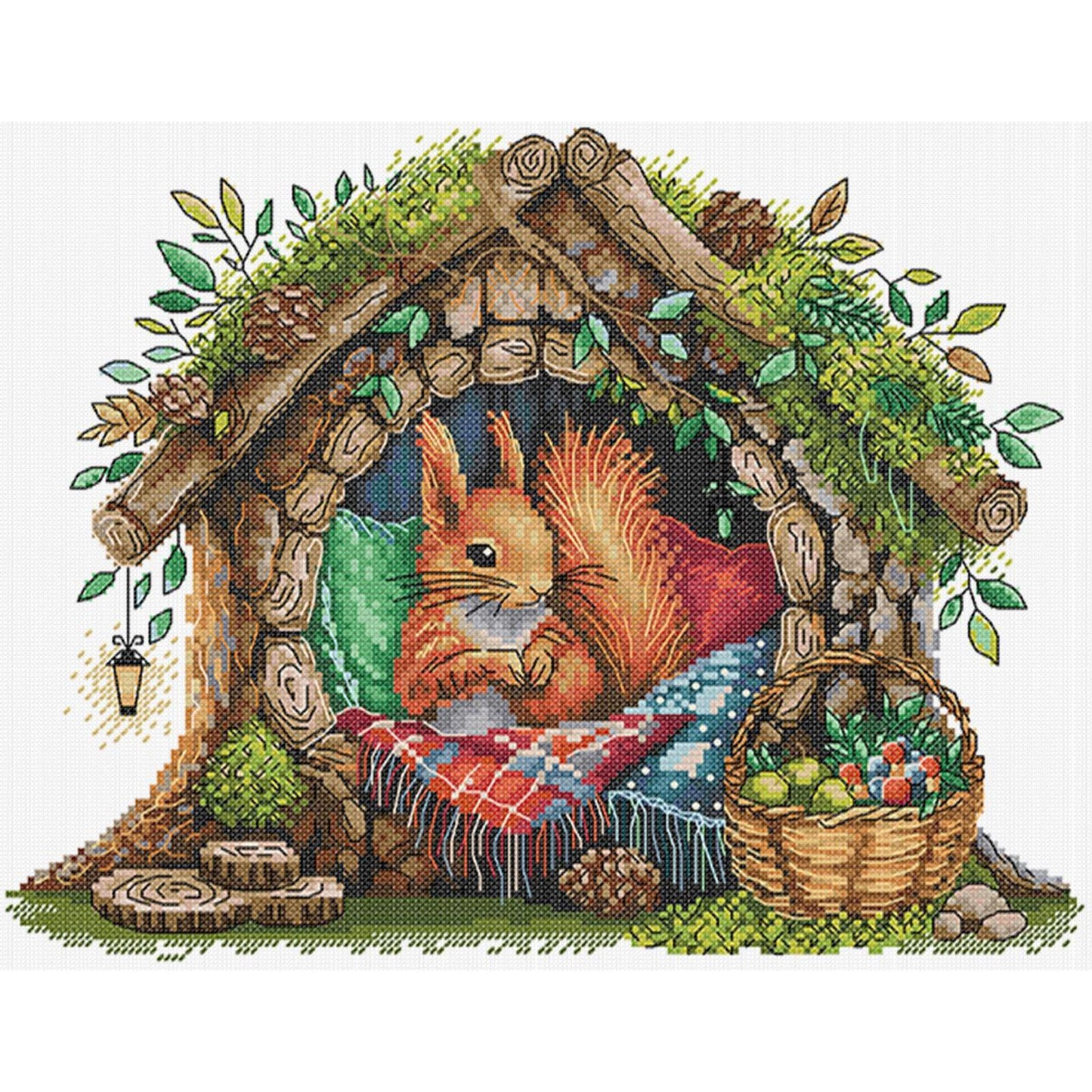 Squirrel'S Home - 14CT Stamped Cross Stitch 35*29CM(Joy Sunday)