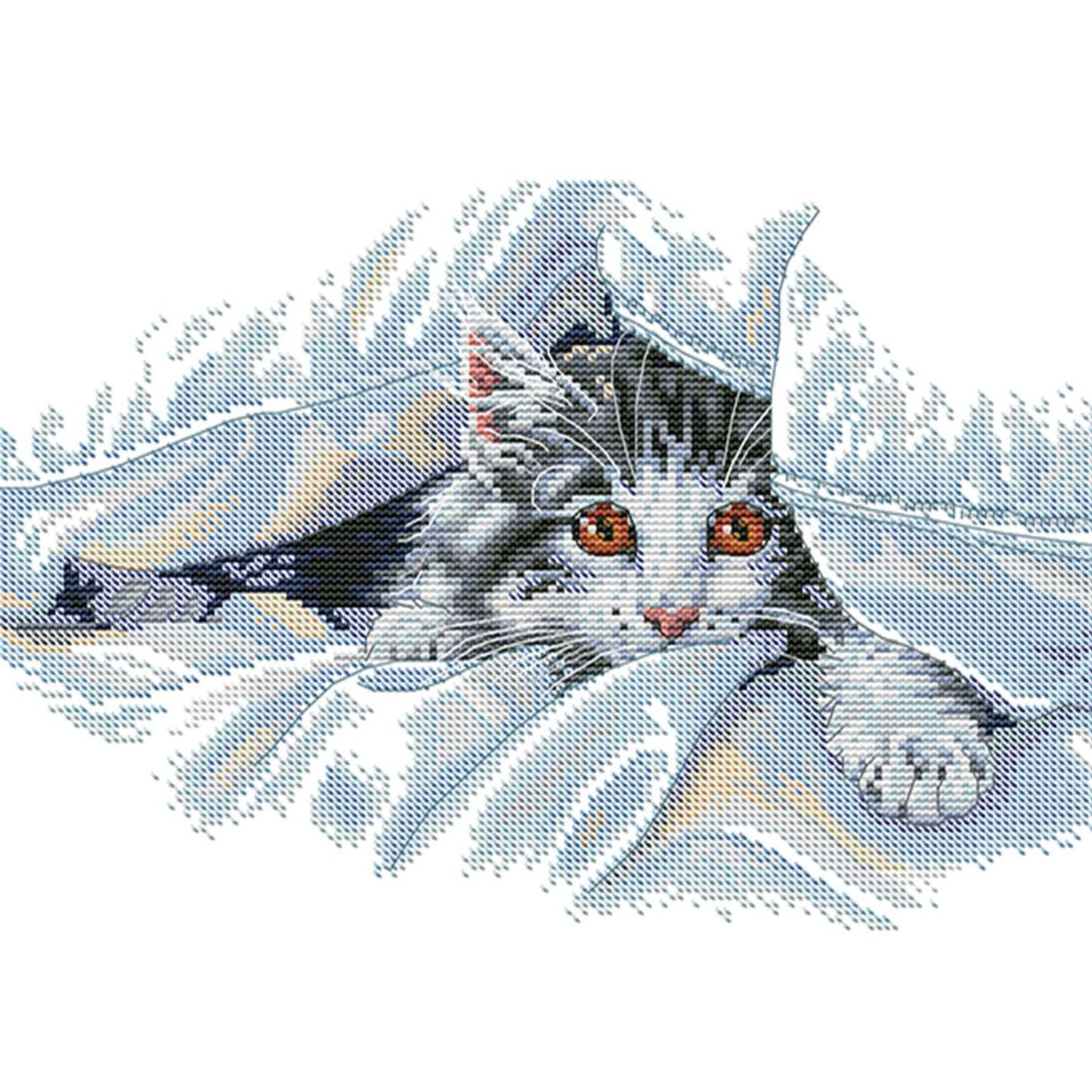 A Peek Through The Frame - 14CT Stamped Cross Stitch 34*28CM(Joy Sunday)