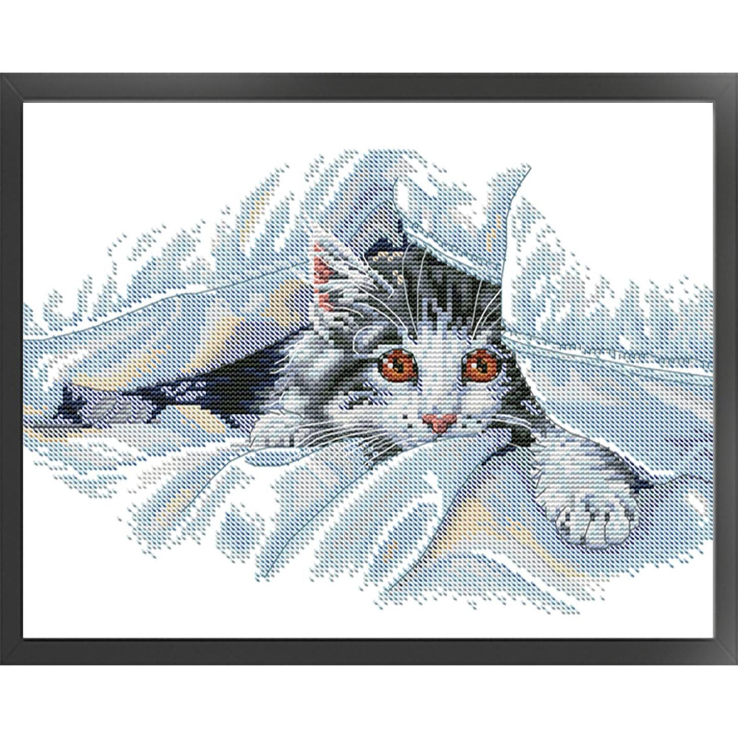 A Peek Through The Frame - 14CT Stamped Cross Stitch 34*28CM(Joy Sunday)