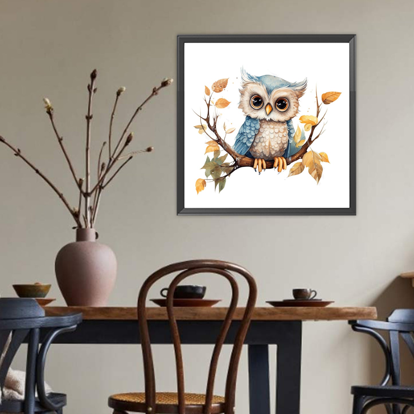 Owl - Full Round Drill Diamond Painting 40*40CM