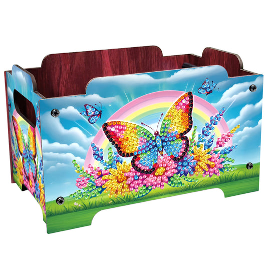 5D DIY Diamond Painting Decorative Storage Box Wood Storage Clutch (Butterfly)