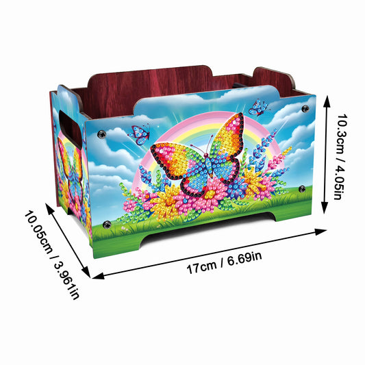 5D DIY Diamond Painting Decorative Storage Box Wood Storage Clutch (Butterfly)