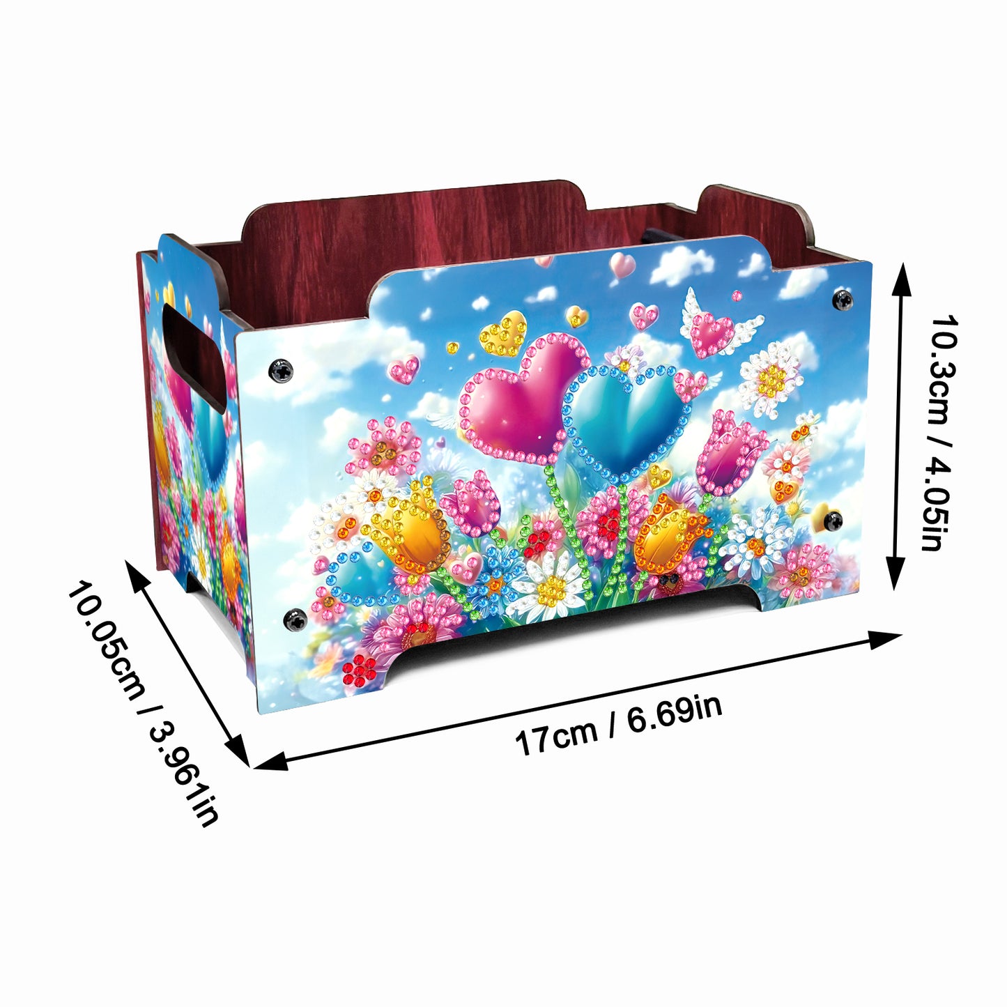 5D DIY Diamond Painting Decorative Storage Box Wood Storage Clutch (Balloon)