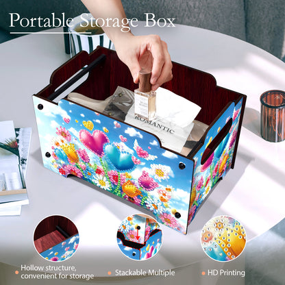 5D DIY Diamond Painting Decorative Storage Box Wood Storage Clutch (Balloon)