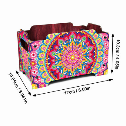 5D DIY Diamond Painting Decorative Storage Box Wood Storage Clutch (Mandala)