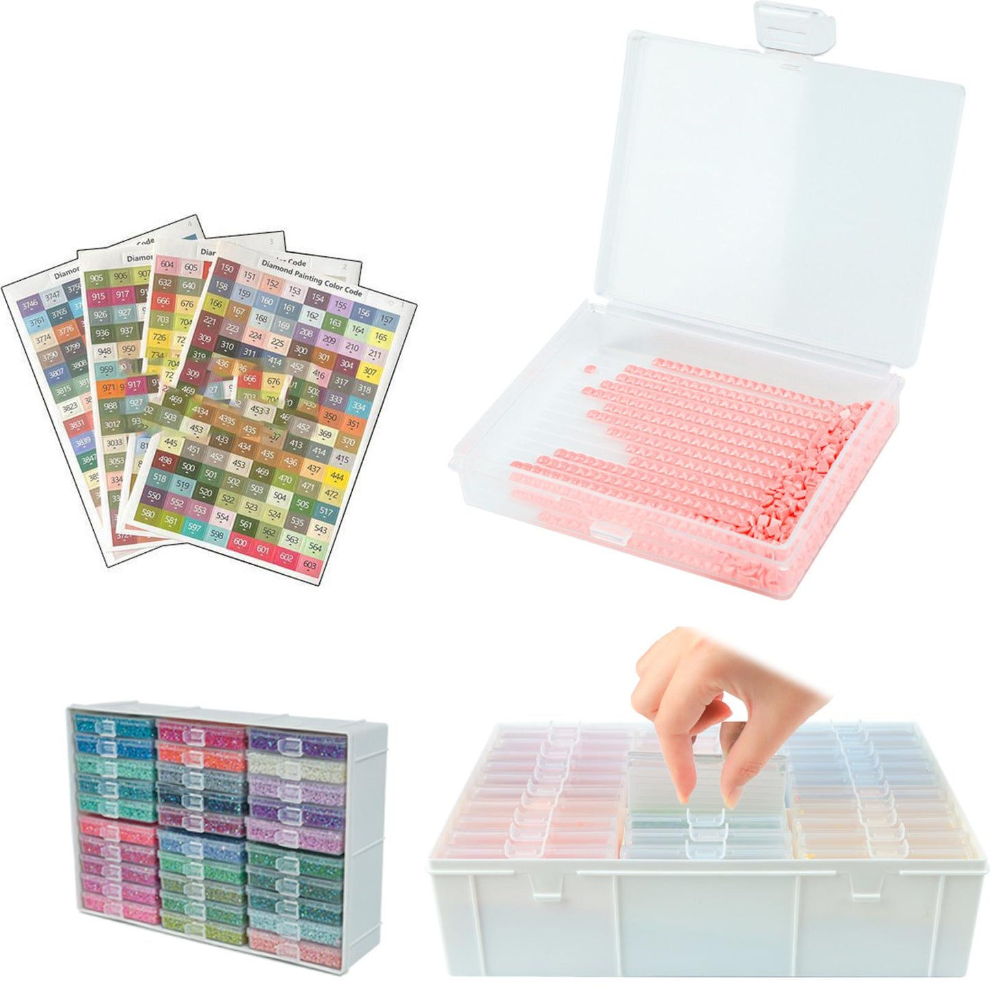 30pcs Diamond Painting Trays with Lids Diamond Art Storage Containers Trays