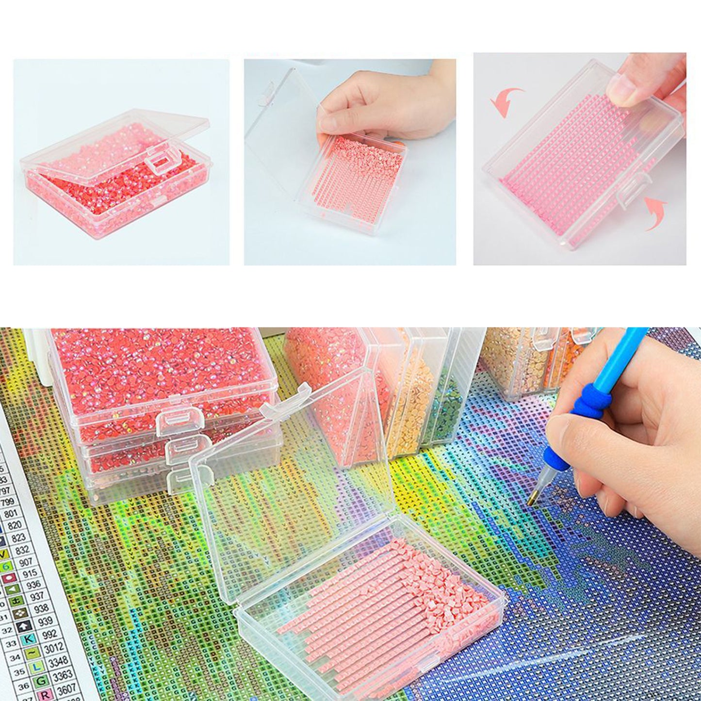 30pcs Diamond Painting Trays with Lids Diamond Art Storage Containers Trays