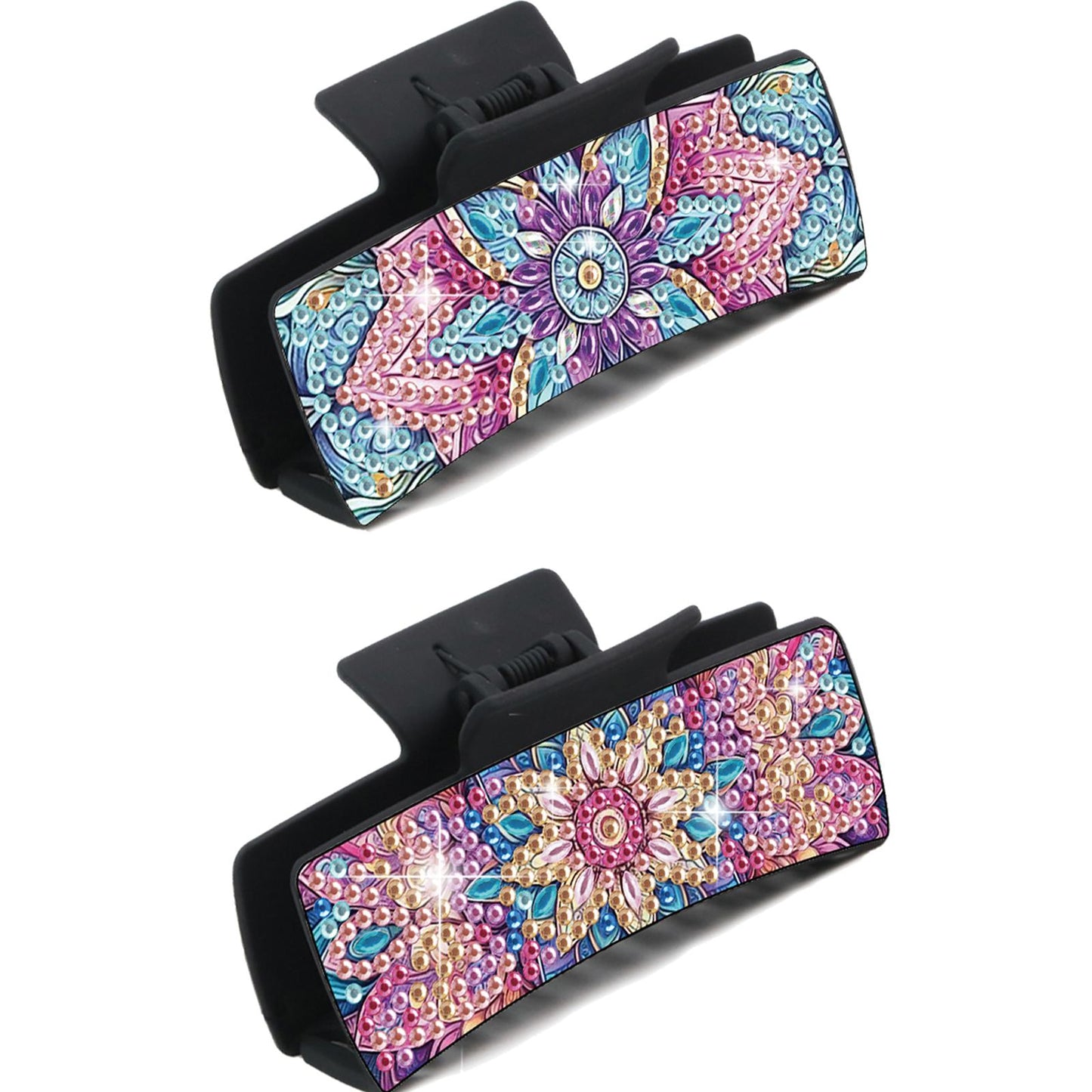 2Pcs Mandala DIY Diamond Hair Claw Clips Making Kit for Women Ladies   Girls
