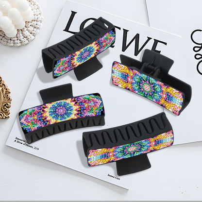 2Pcs Mandala DIY Diamond Hair Claw Clips Making Kit for Women Ladies   Girls