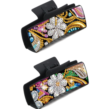 2Pcs Flowers DIY Diamond Hair Claw Clips Making Kit for Women Ladies   Girls