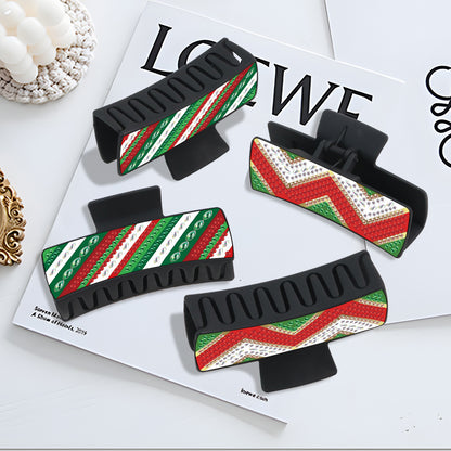 2Pcs Christmas DIY Diamond Hair Claw Clips Making Kit for Women Ladies   Girls