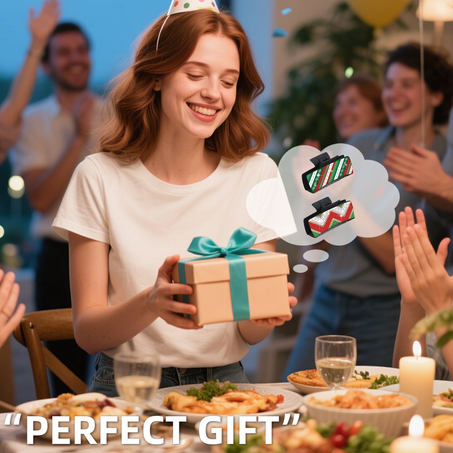 2Pcs Christmas DIY Diamond Hair Claw Clips Making Kit for Women Ladies   Girls