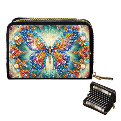 2pcs Butterfly Pattern Diamond Painting Fashion Card Holder Compact Coin Purse