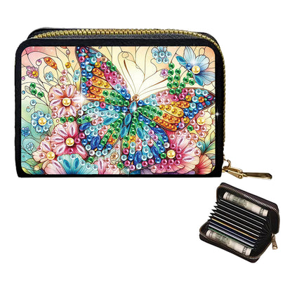 2pcs Butterfly Pattern Diamond Painting Fashion Card Holder Compact Coin Purse