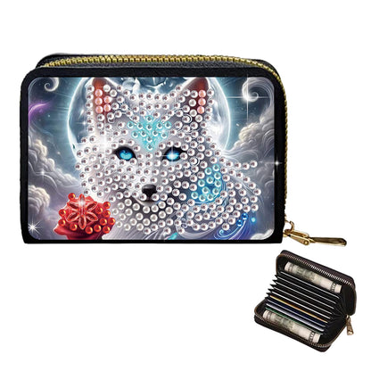 2pcs Wolf Pattern Diamond Painting Fashion Card Holder Compact Coin Purse