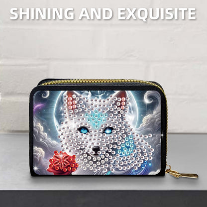 2pcs Wolf Pattern Diamond Painting Fashion Card Holder Compact Coin Purse