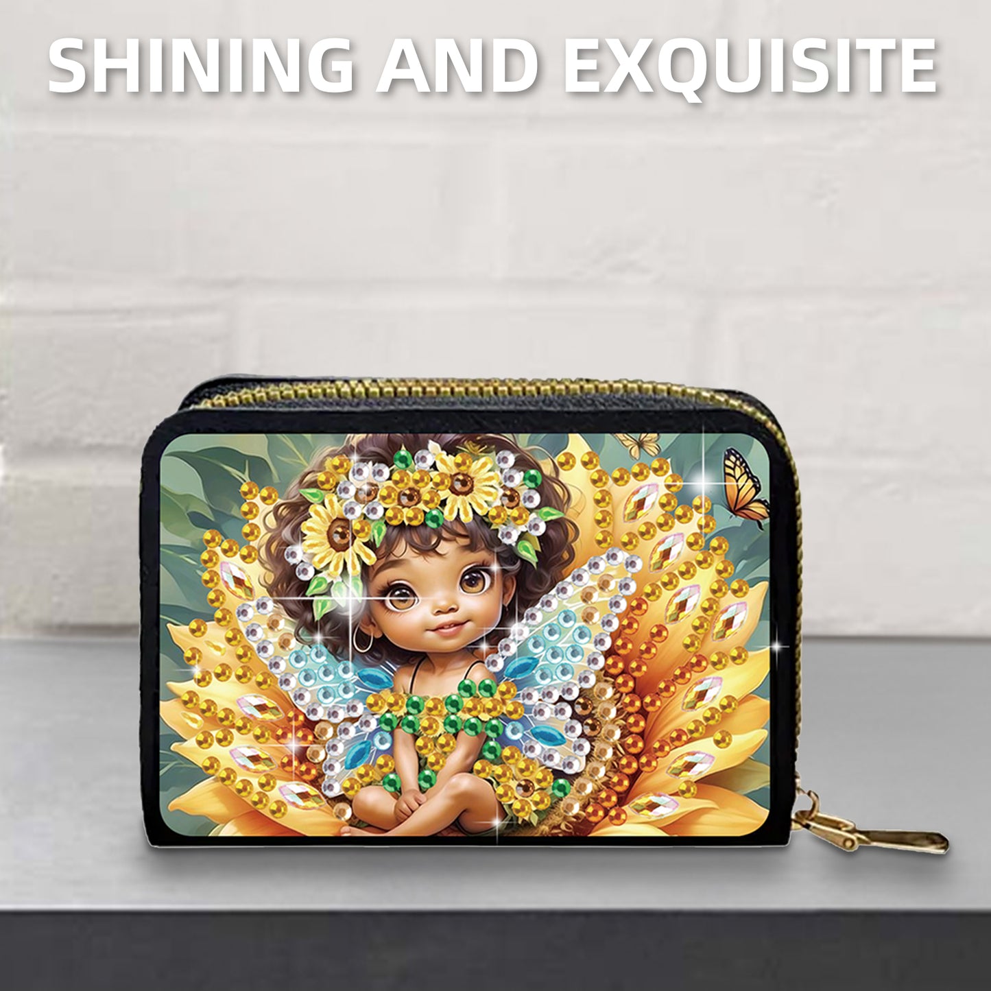 2pcs Elf Girl Pattern Diamond Painting Fashion Card Holder Compact Coin Purse
