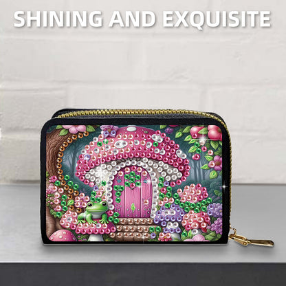 2pcs Tree House Gnome Pattern Diamond Painting Fashion Card Holder Coin Purse