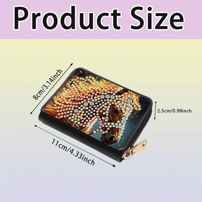 2pcs Horse Pattern Diamond Painting Fashion Card Holder Compact Coin Purse
